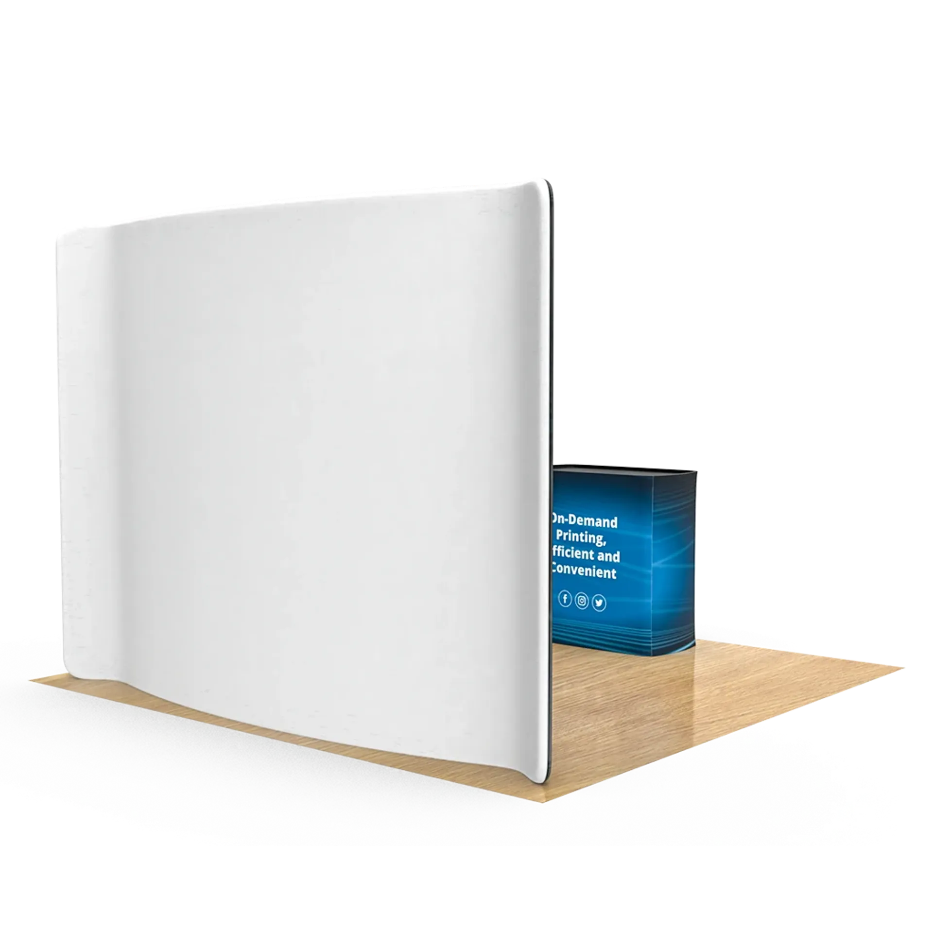 10FT Curved Tension Fabric Display + Podium-B-S