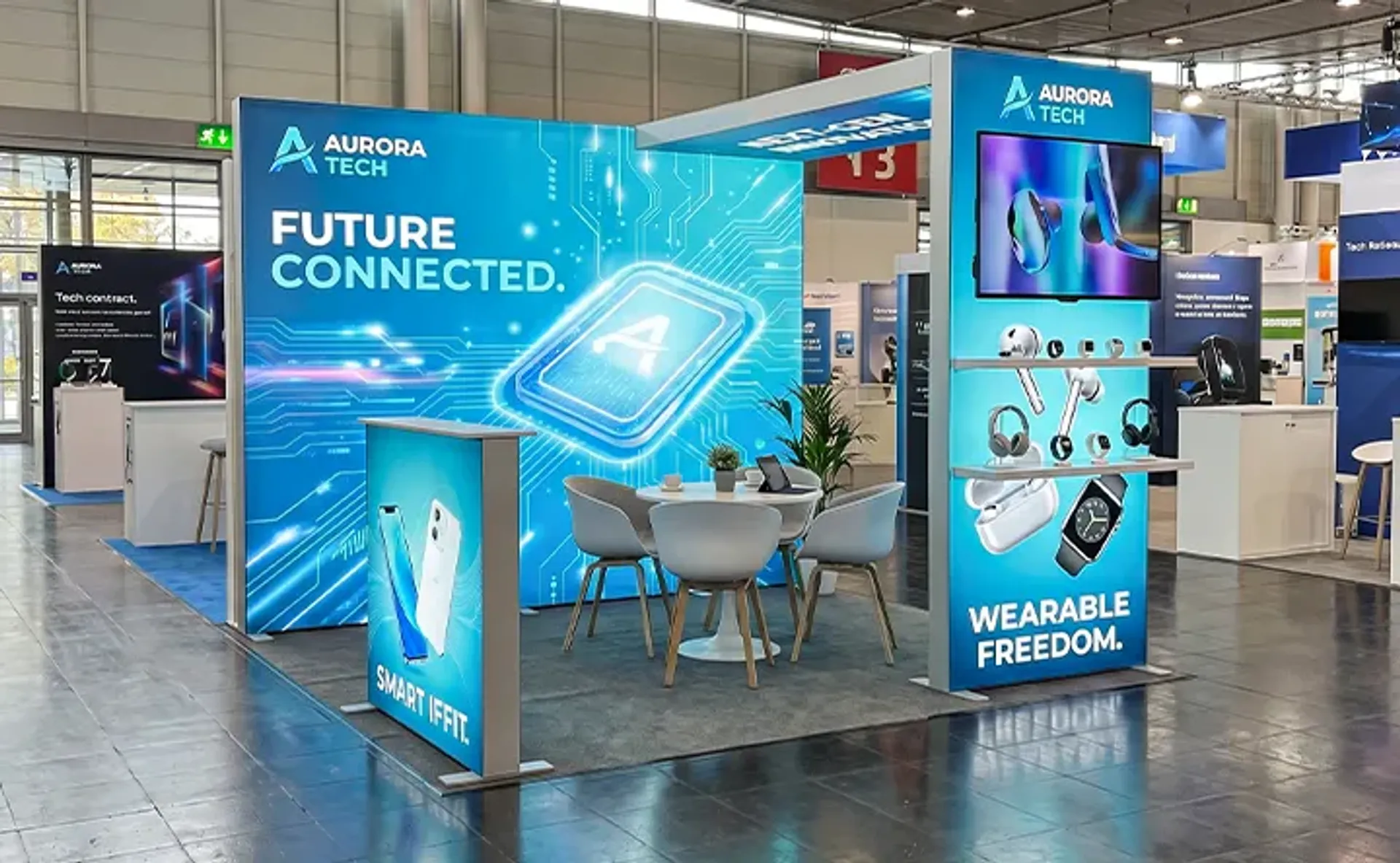 10x10 Backlit Trade Show Booth with Archway