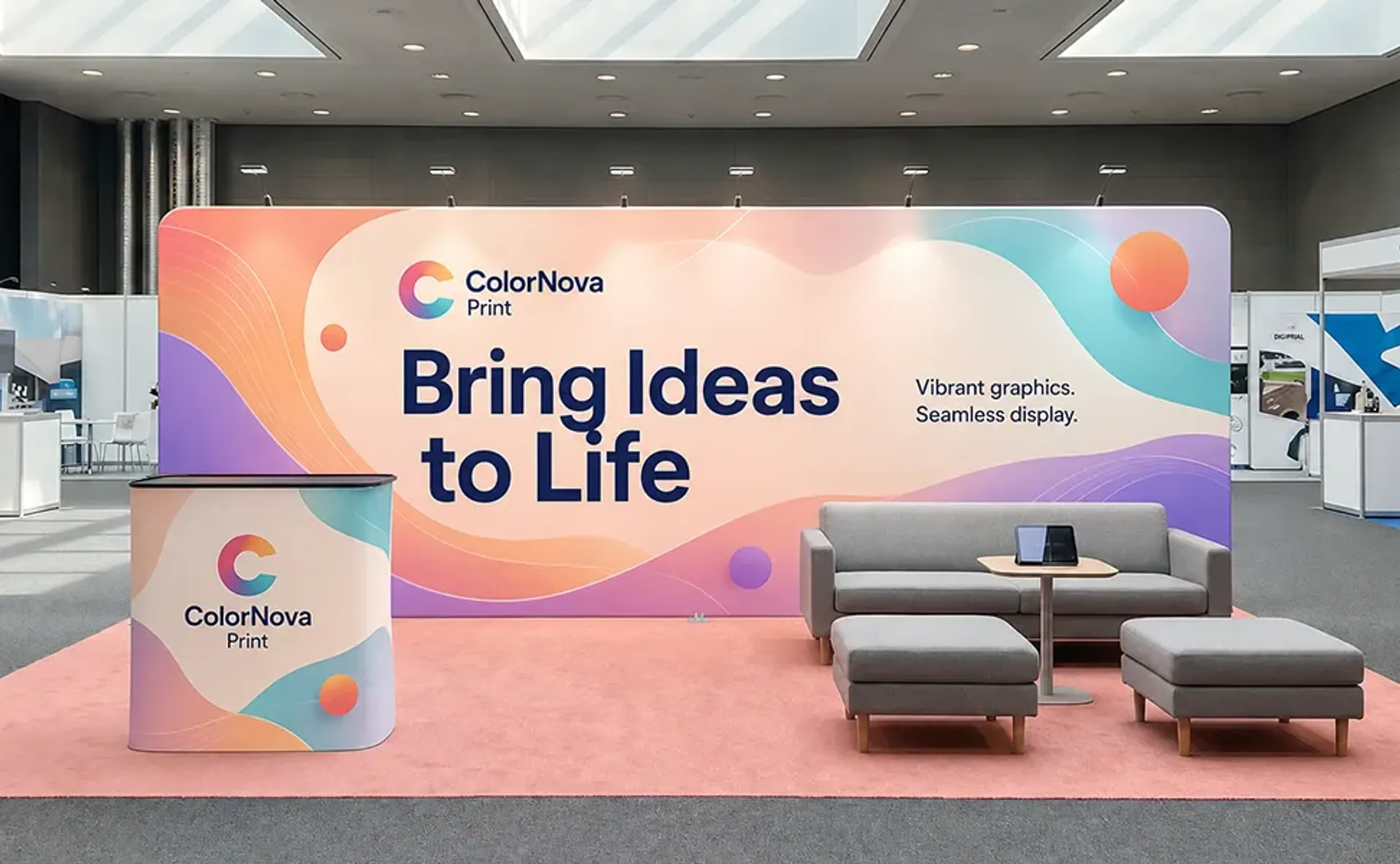 20FT Straight Tension Fabric Display Booth
