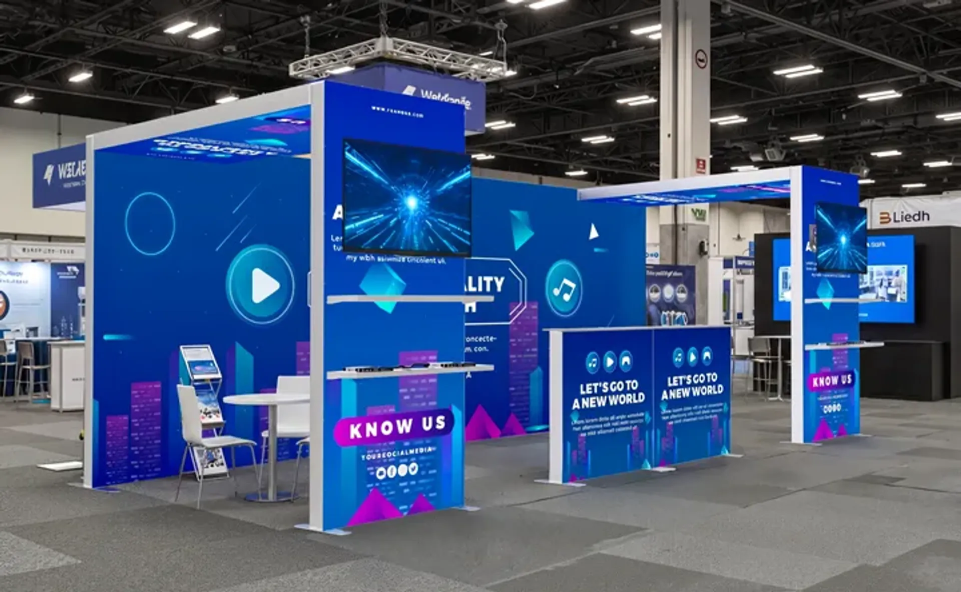 10x20 Backlit Trade Show Booth with Double Arch