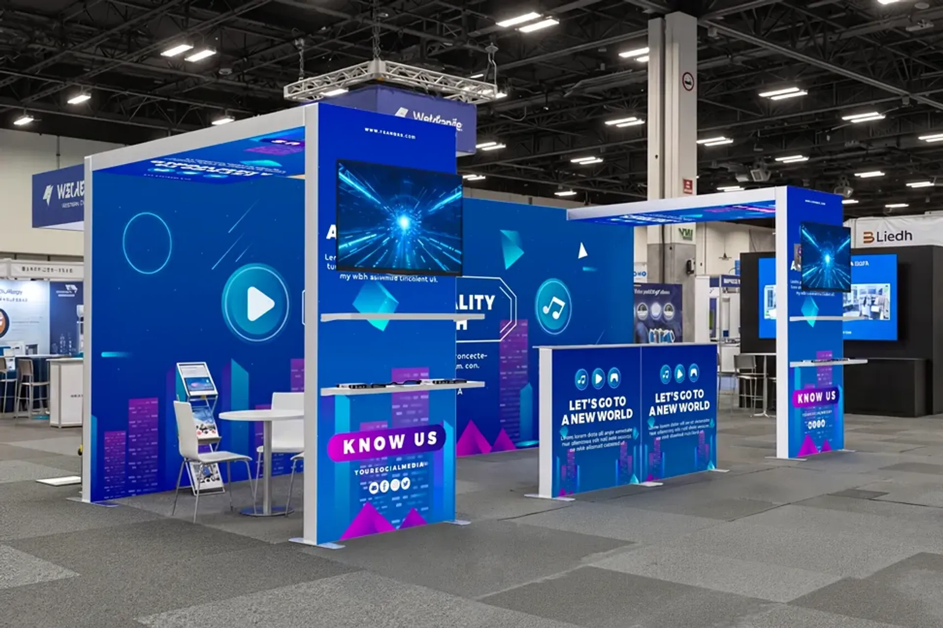 10x20 Backlit Trade Show Booth with Double Arch