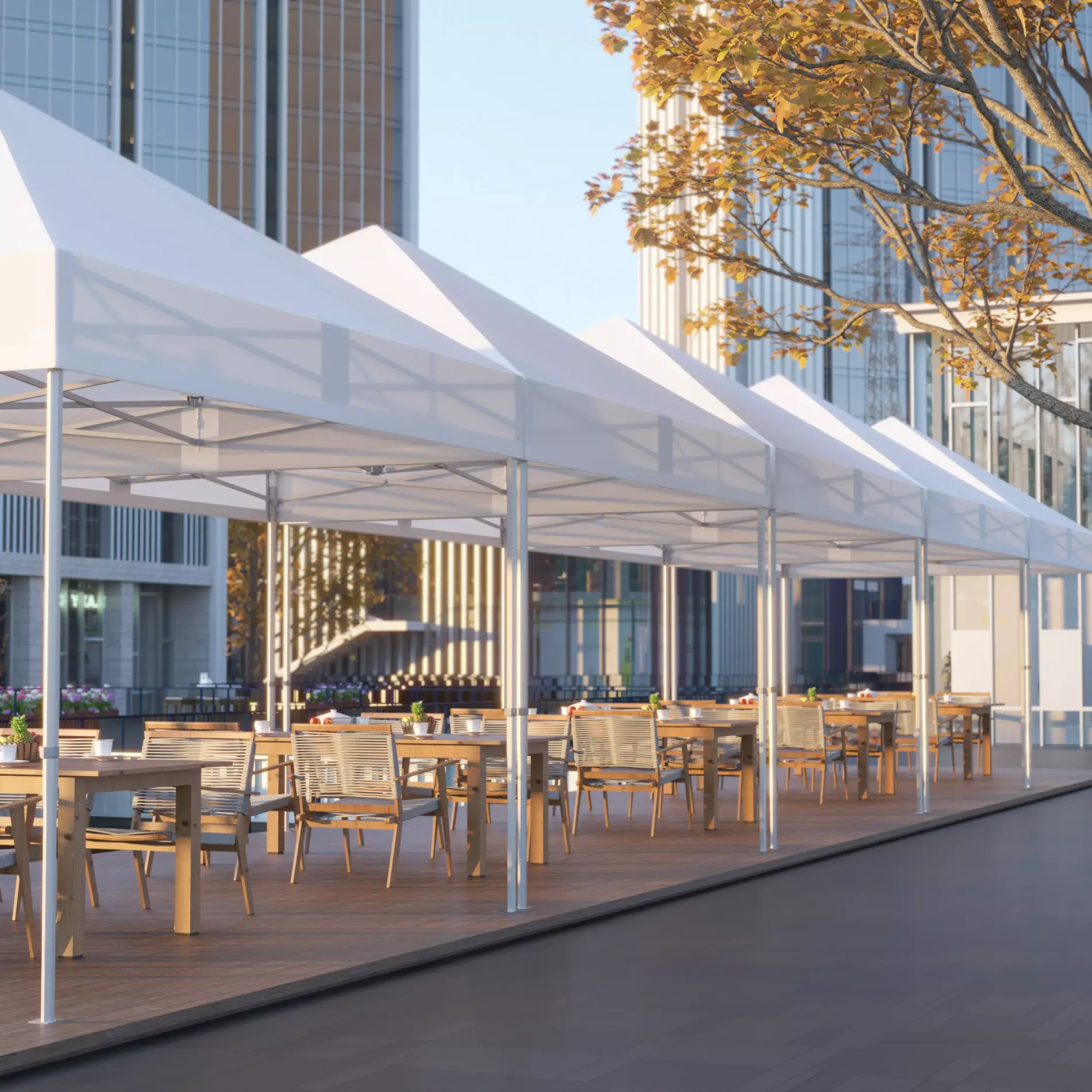 White Canopy Outdoor Scene Usage Image