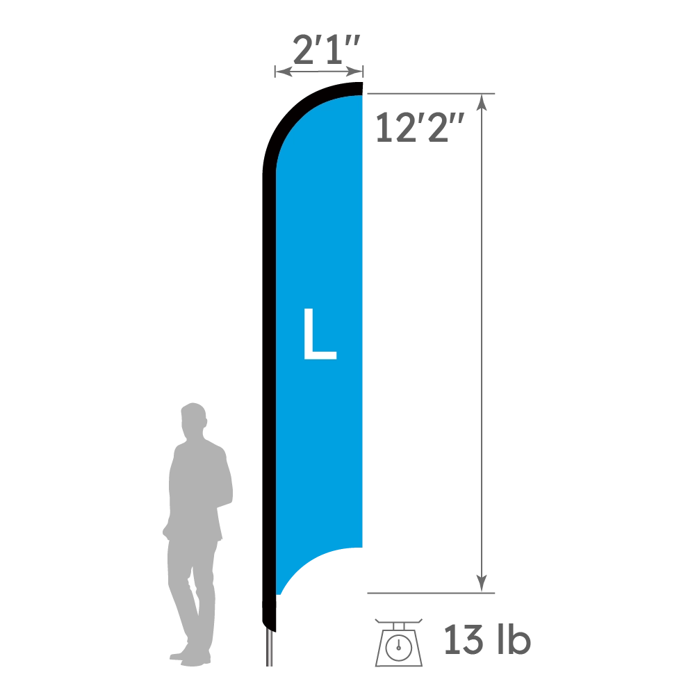 Size detail of large Concave Flag