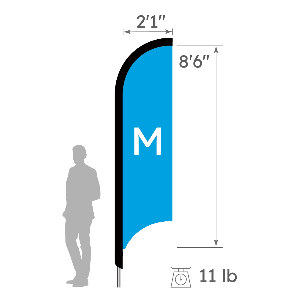 Size detail of medium Concave Flag