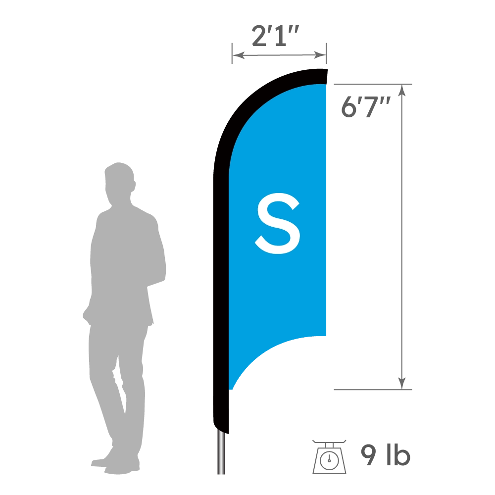 Size detail of small Concave Flag