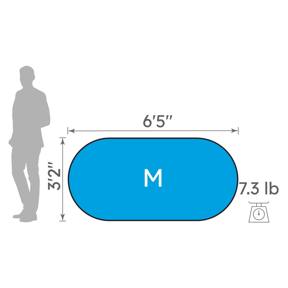 Size detail of meidum oval pop up banner