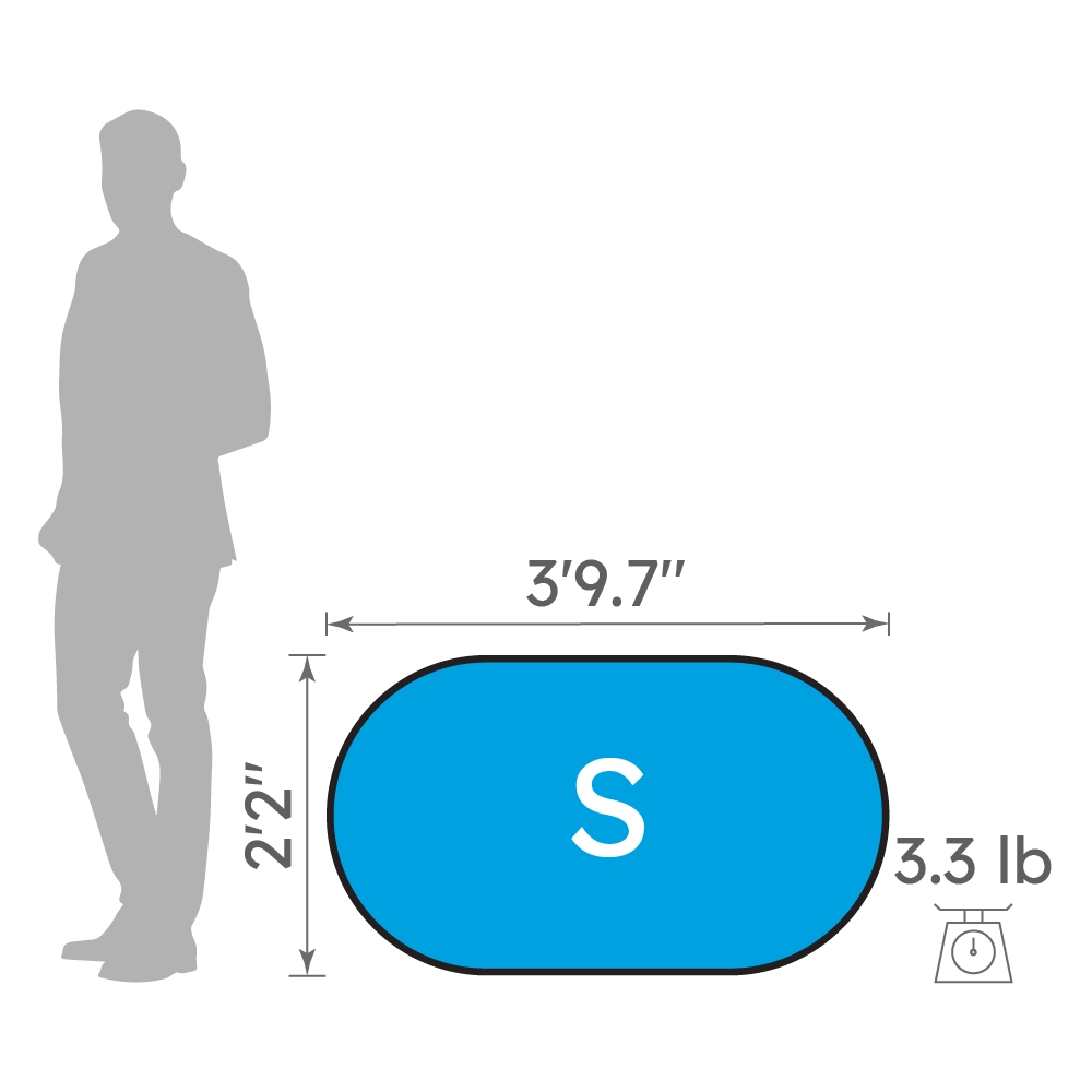 Size detail of small oval pop up banner