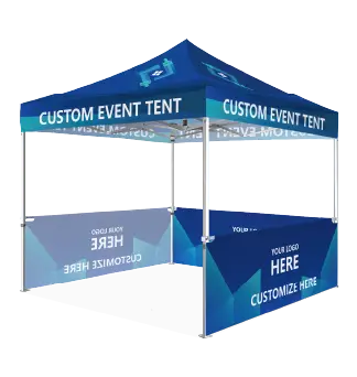 custom canopy tent with 3 half sidewalls