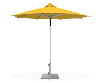 A yellow pulley patio umbrella for the market