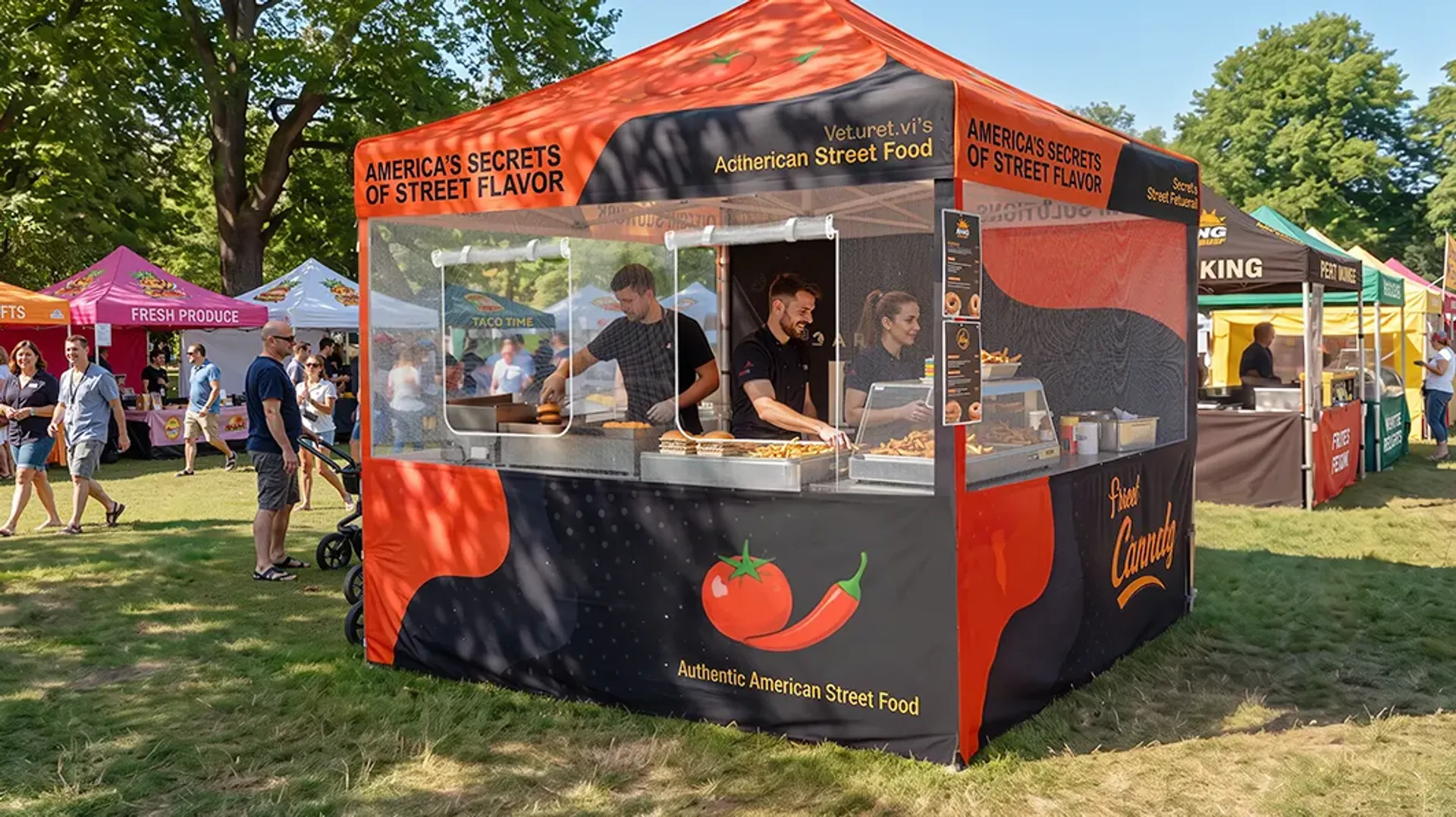 Custom Canopy Tent with Mesh Window & Full Walls