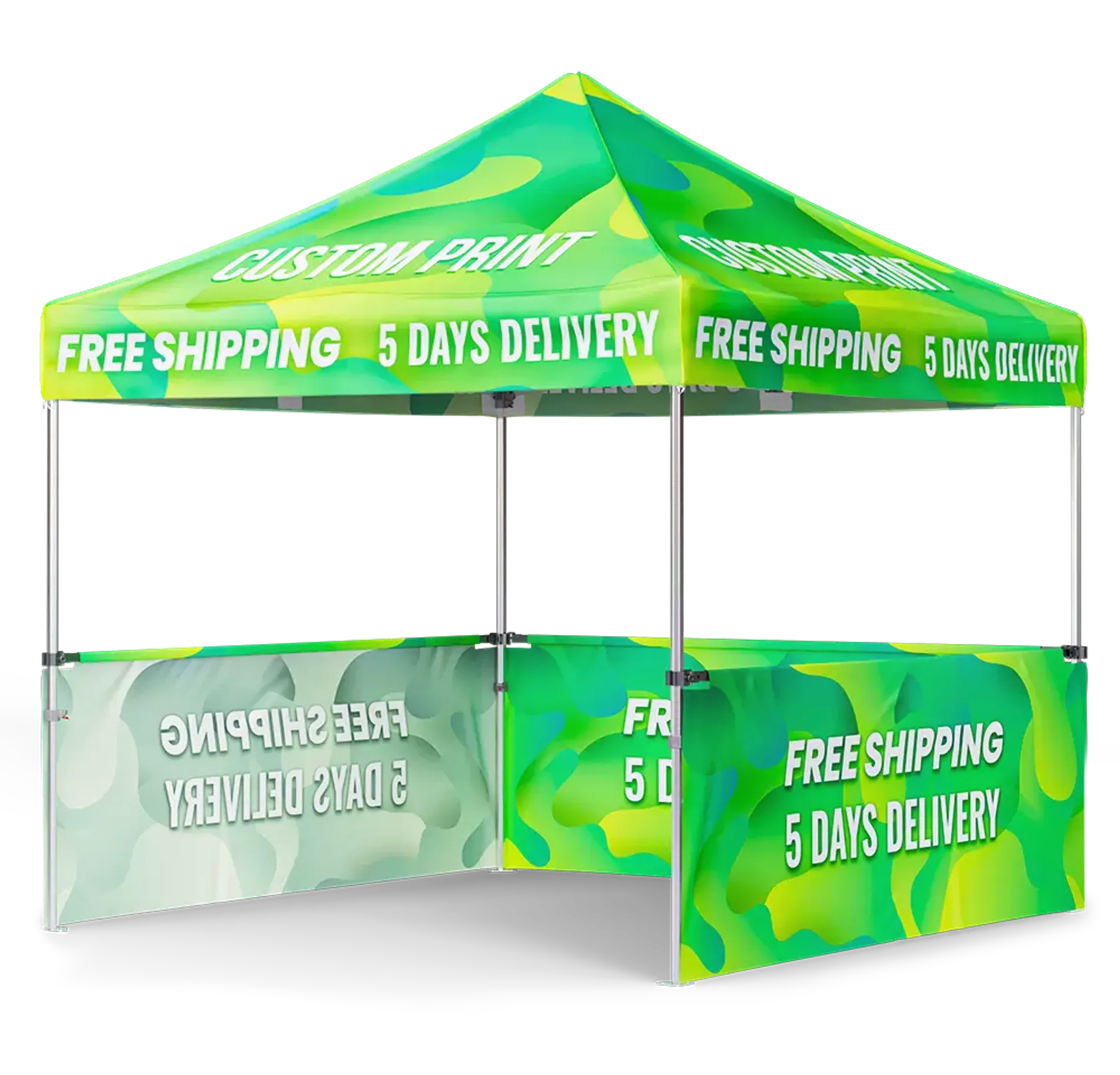 EXPLORE CUSTOM CANOPY TENT WITH THREE HALF SIDEWALL