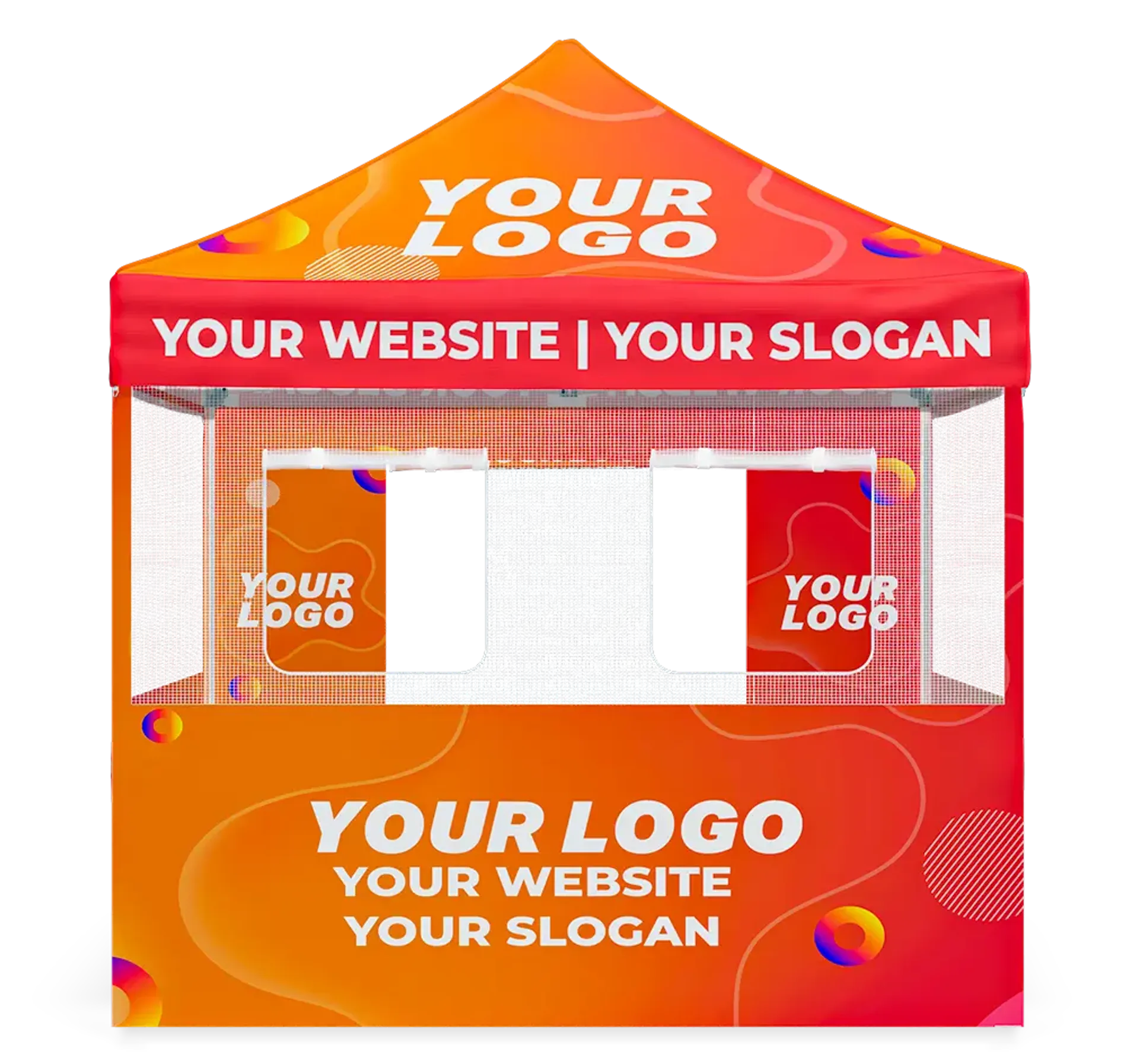 EXPLORE CUSTOM CANOPY TENT WITH COMPLEX ROLLUP SIDEWALL