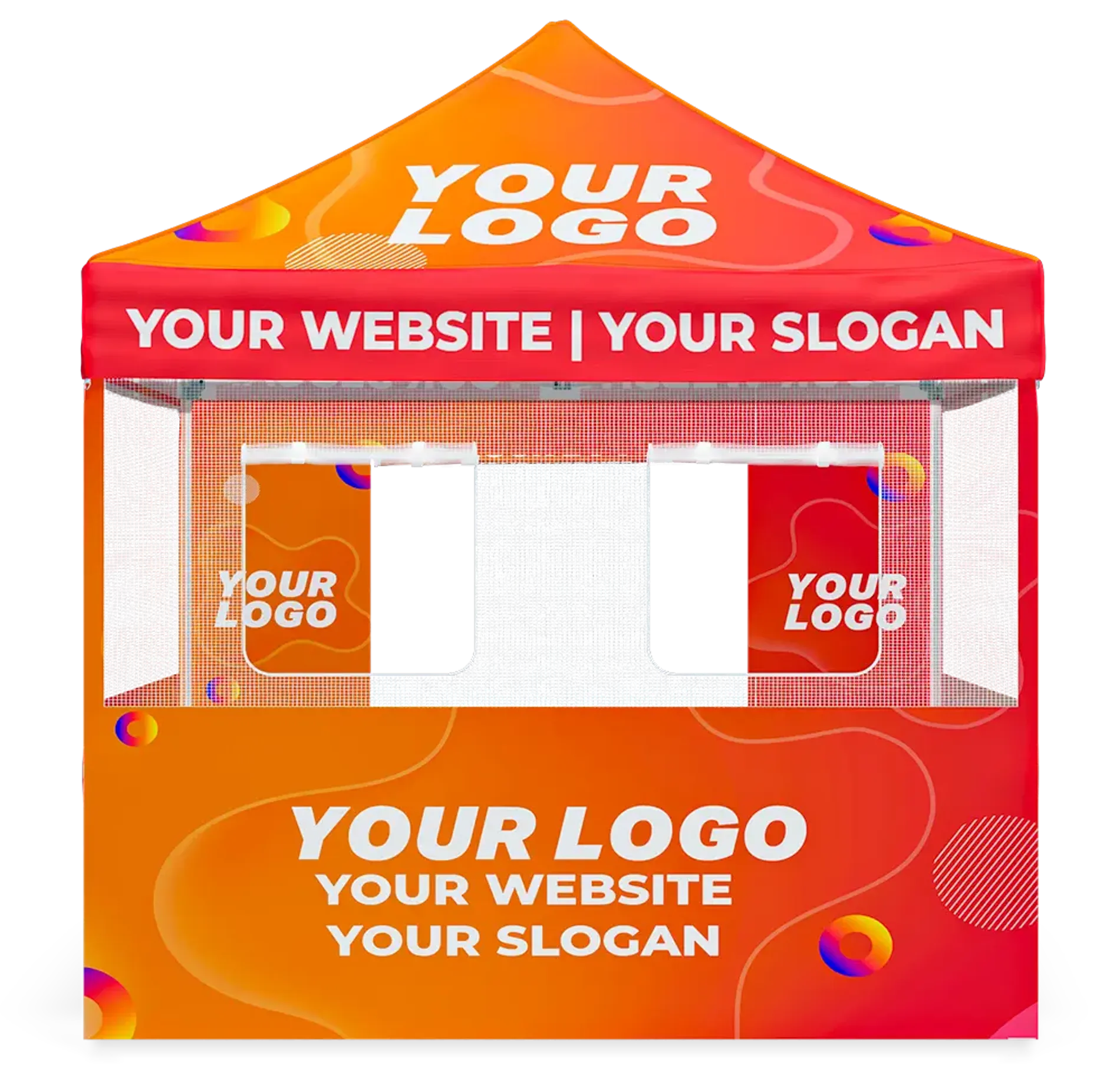 EXPLORE CUSTOM CANOPY TENT WITH COMPLEX ROLLUP SIDEWALL