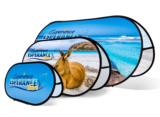 custom oval pop up banner