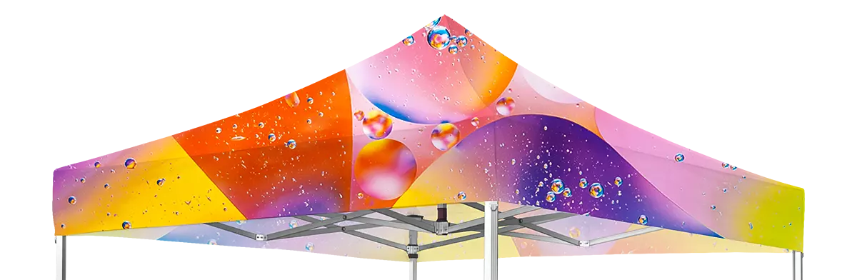 Dye sublimation printing sample canopy tent roof