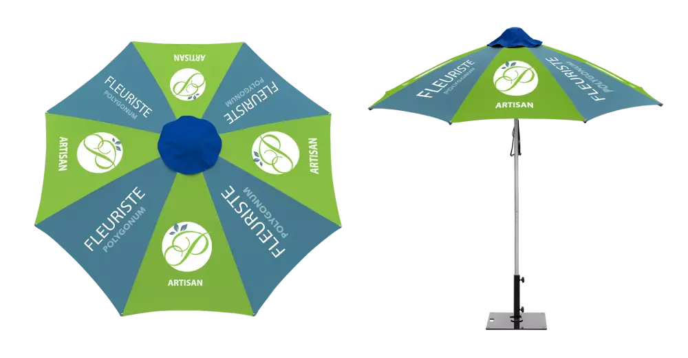 Custom Printing Santorini - Fiberglass Frame Umbrella Package