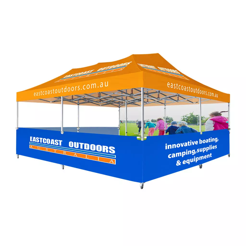Custom Printing 20ft x 20ft Canopy Tent with 1 Full Sidewall and 3 Half Sidewalls - 1