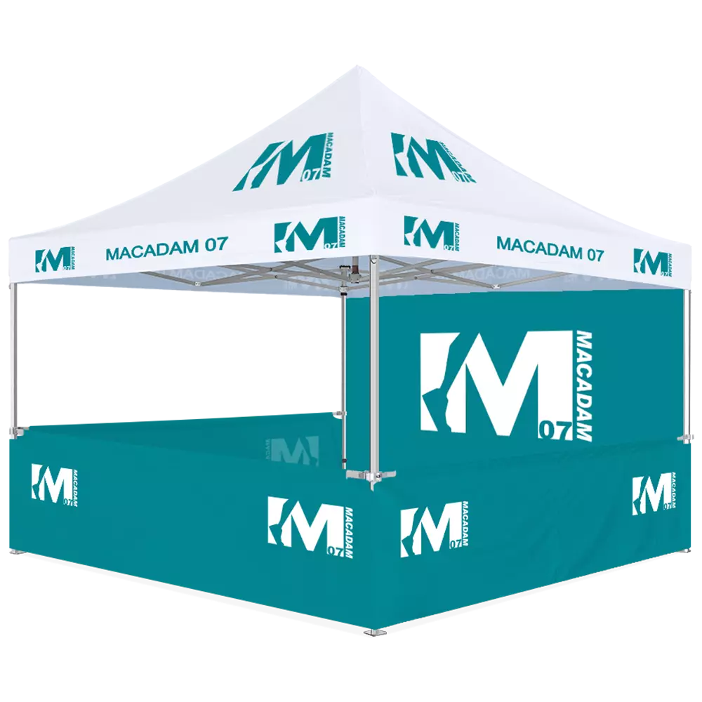 Custom Printing 10ft x 10ft Canopy Tent with 1 Full Sidewall and 3 Half Sidewalls Display - 1