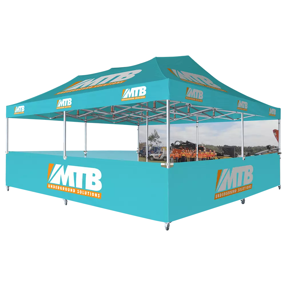 Custom Printing 20ft x 20ft Canopy Tent with 1 Full Sidewall and 3 Half Sidewalls - 1