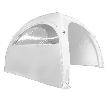 customize a basic inflatable tent with PVC window wall