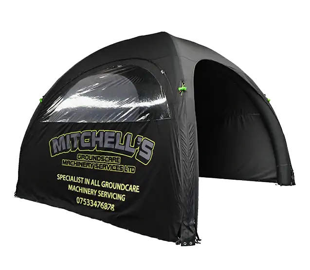 get an overview of what an inflatable tent looks in all directions