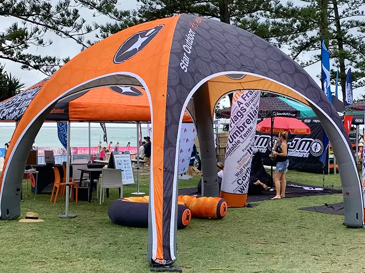 Custom Printing Basic Inflatable Tent on the lawn outdoors