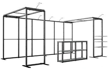 10'x20' Trade Show Booth - Double Bridge Shape