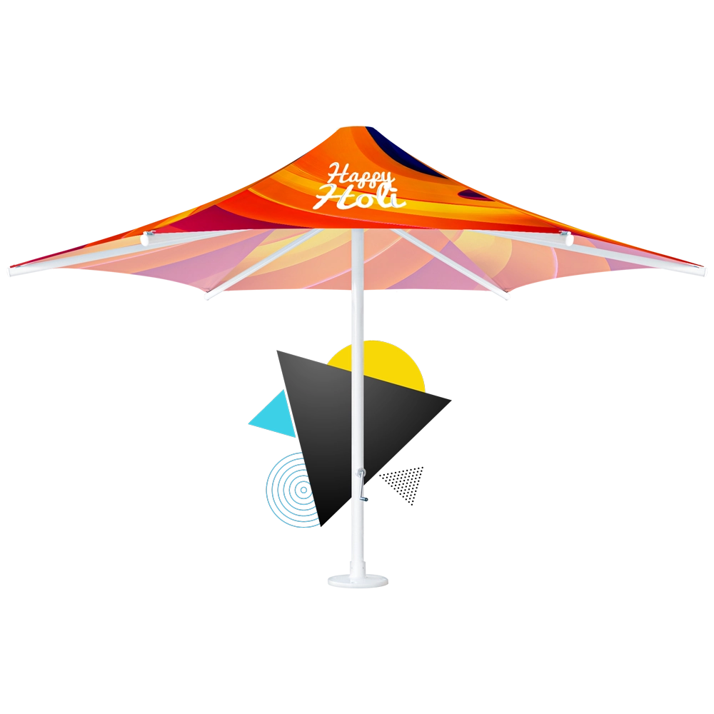 Custom Printed Crank Oversize Round Umbrella with Aluminum Pole and Oversize Umbrella Base - Catalina Umbrella
