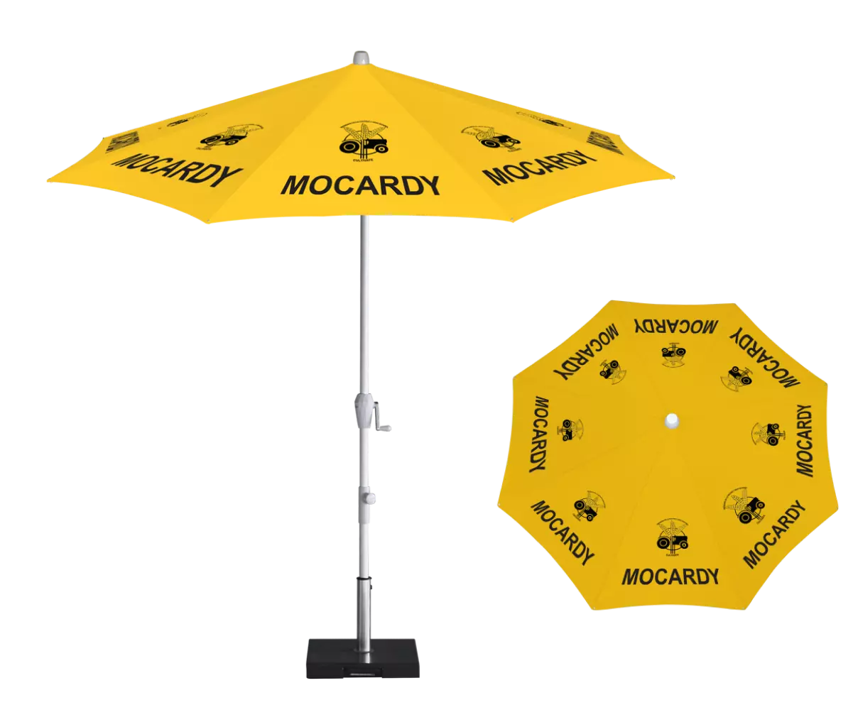 Side view and top view of Custom Printing Umbrella 