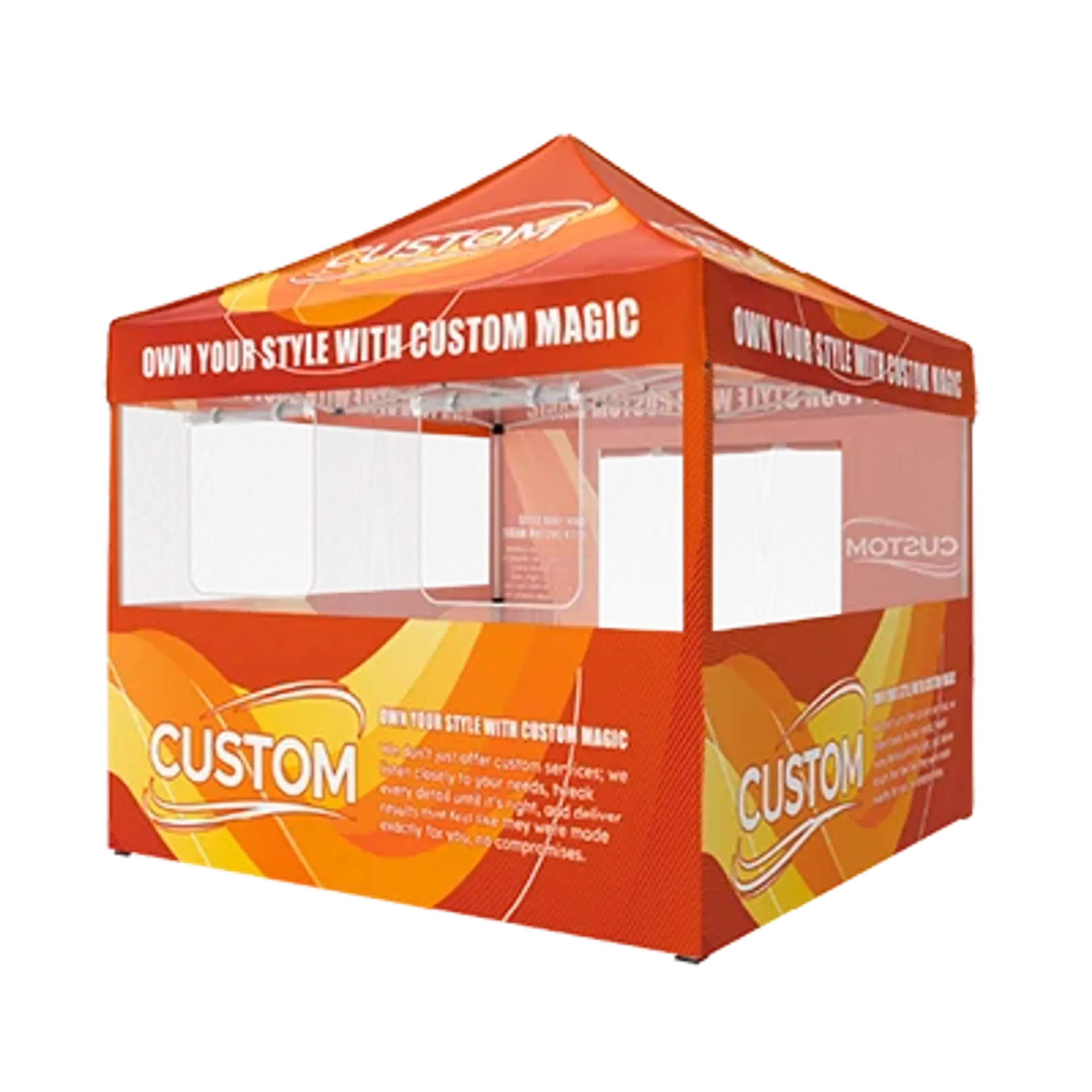 Custom Canopy Tent with Complex Roll Up Walls