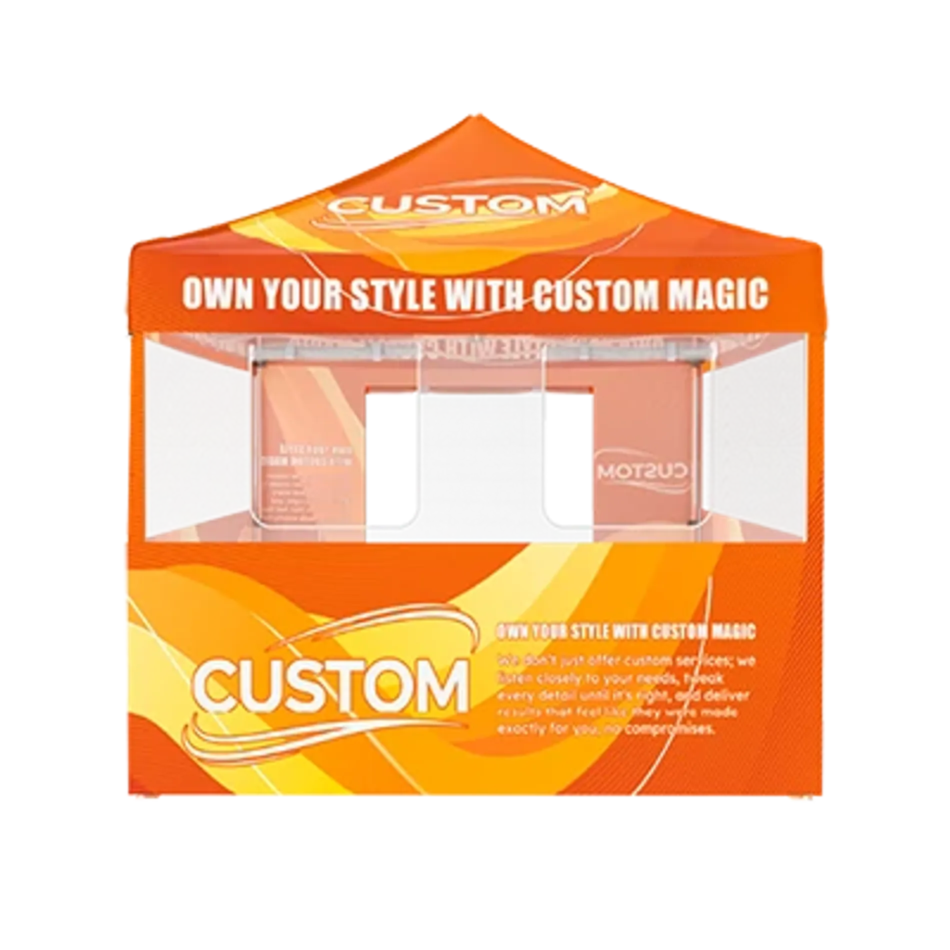 Custom Canopy Tent with Complex Roll Up Walls