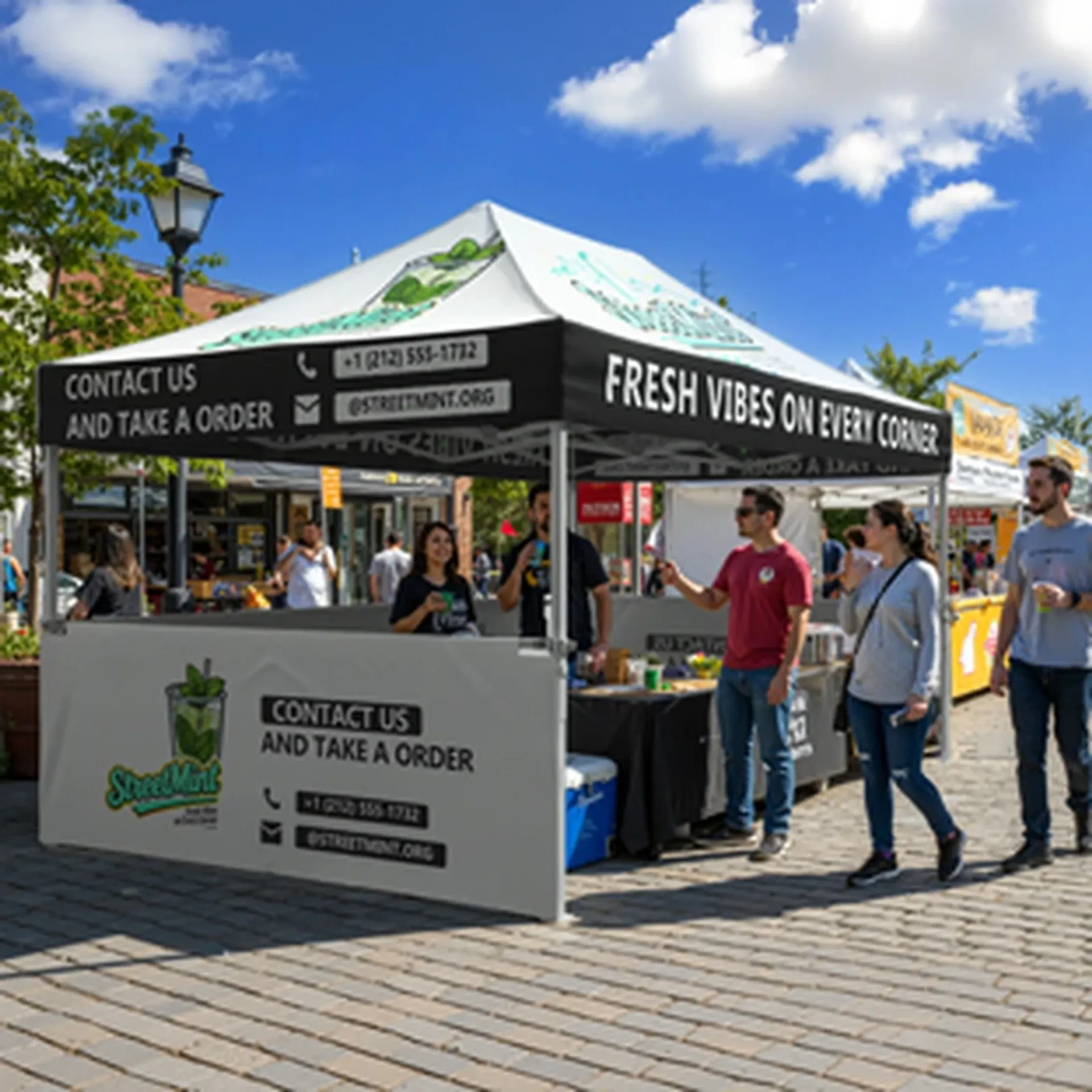 Custom canopy tent package for brand event