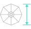 Icon of umbrella diameter - 7.5ft