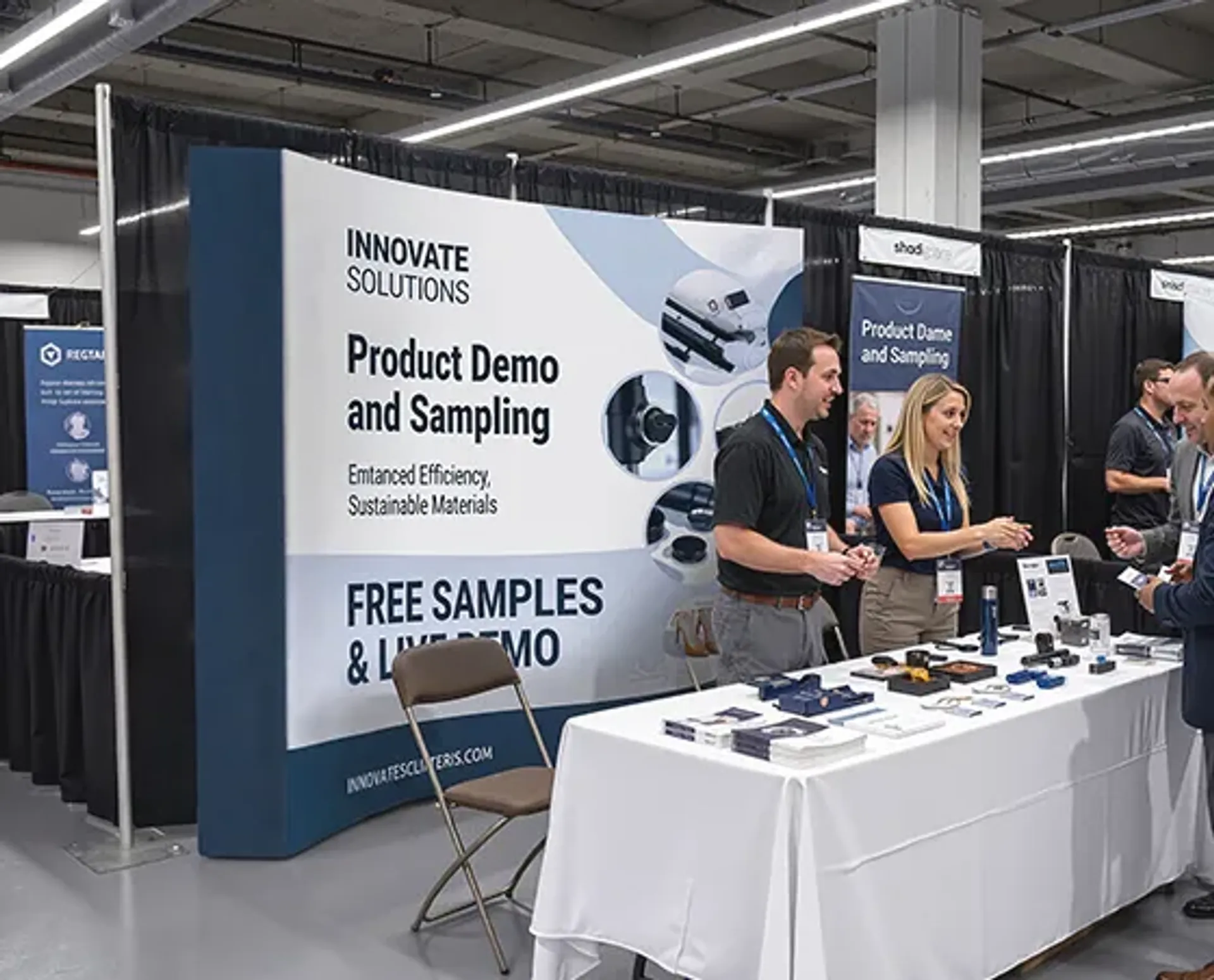 Custom pop up display for product demo and sampling station