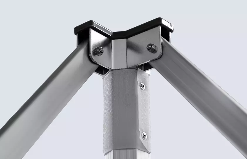 High-strength connector for Y7 canopy tent frame detail