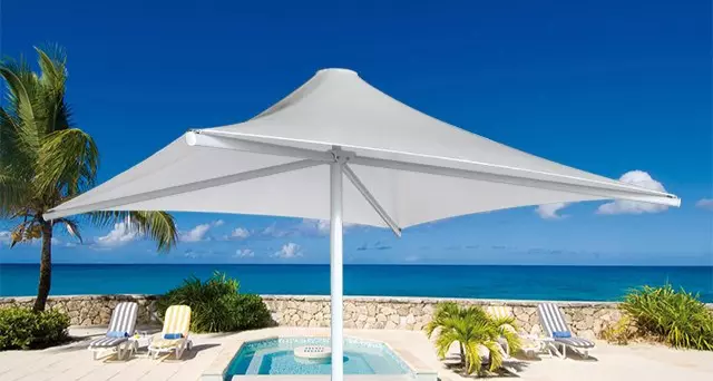 Catalina umbrella beside the pool