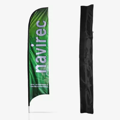 Custom printing flags beside the road