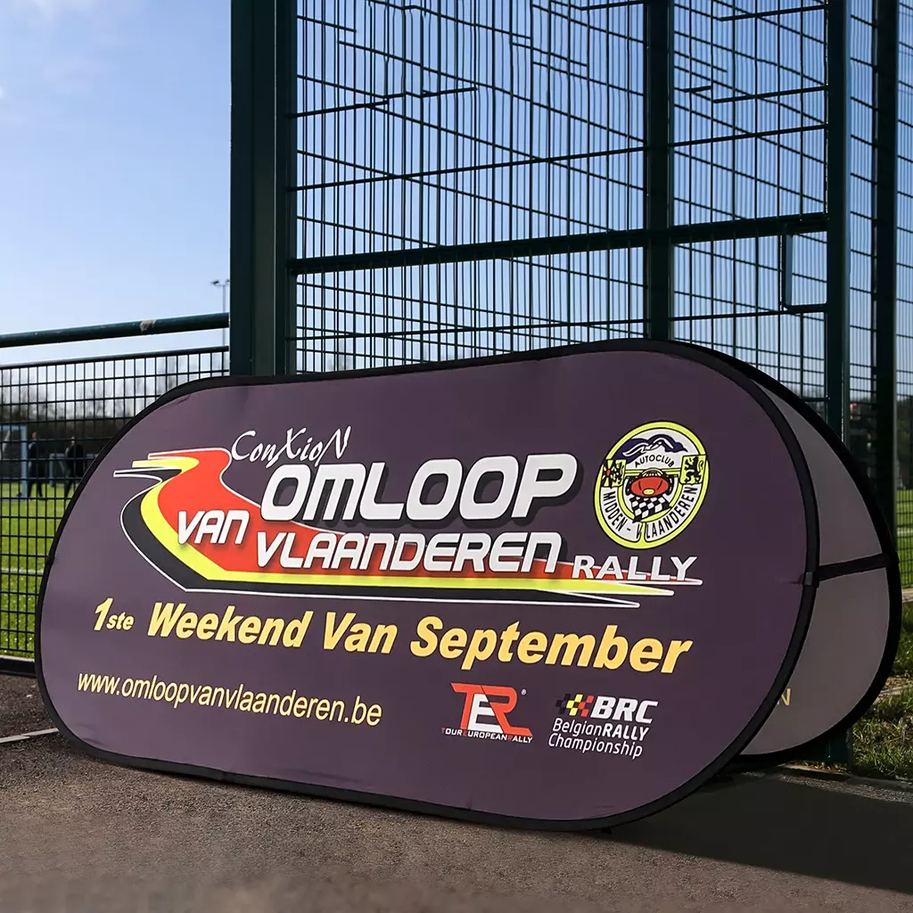 Custom printing Oval pop up banner for outdoor display