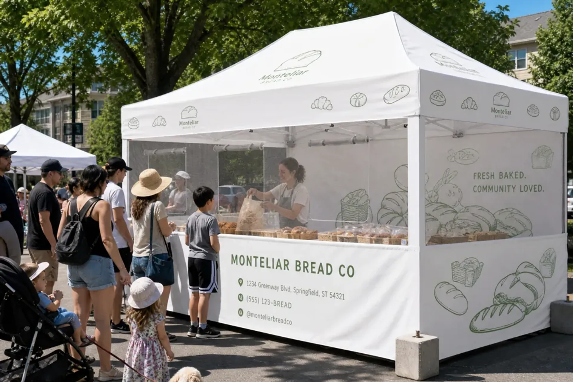 10'x15' Custom Canopy Tent with Complex Mesh Sidewall