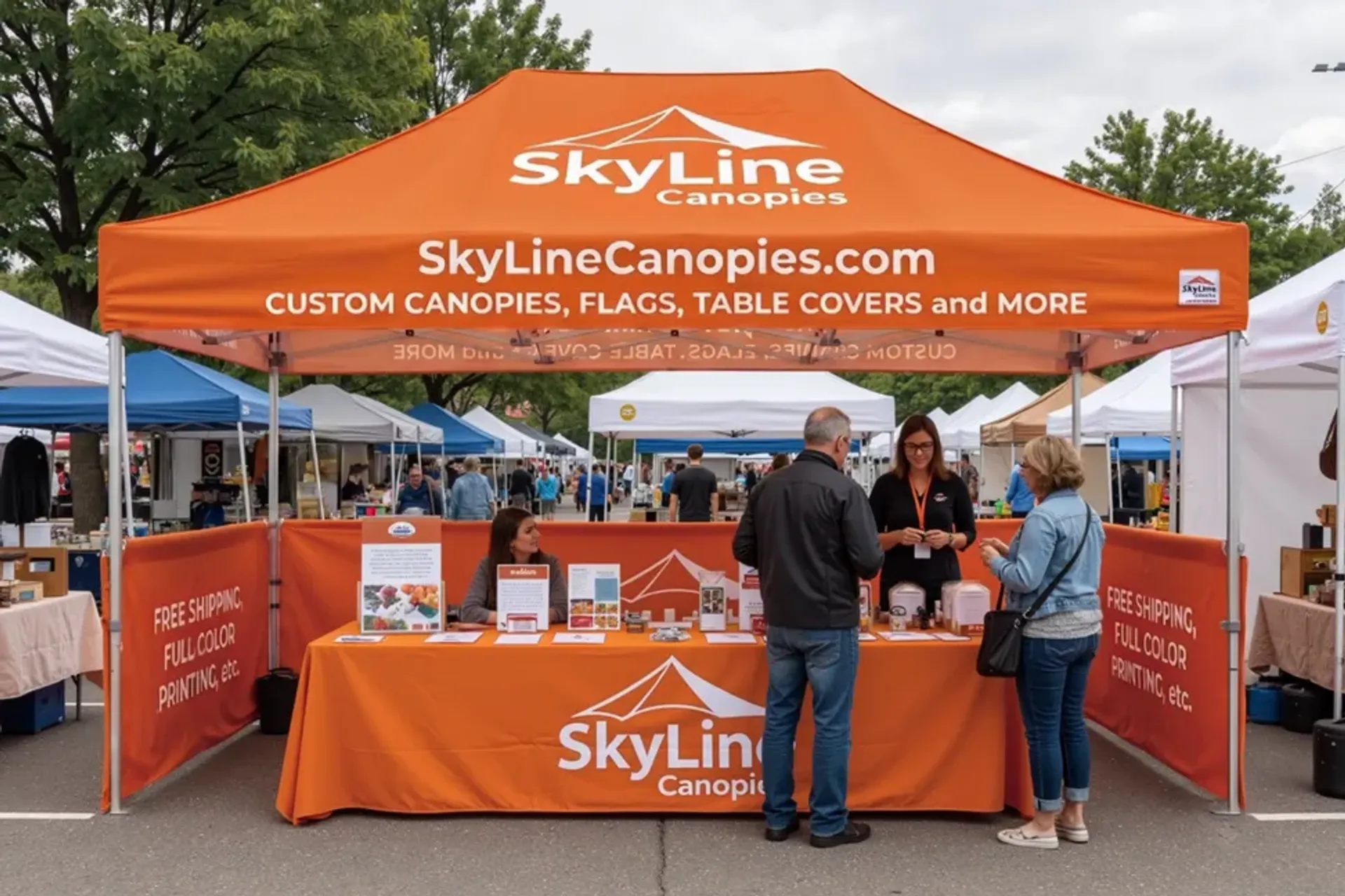10'x15' Custom Canopy Tent with Three Half Sidewall