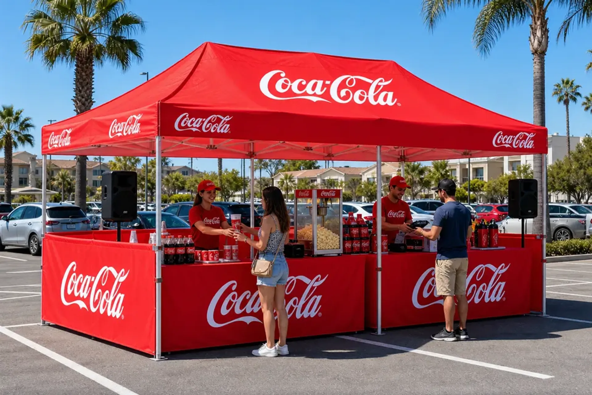 10'x20' Custom Canopy Tent with Three Half Sidewall