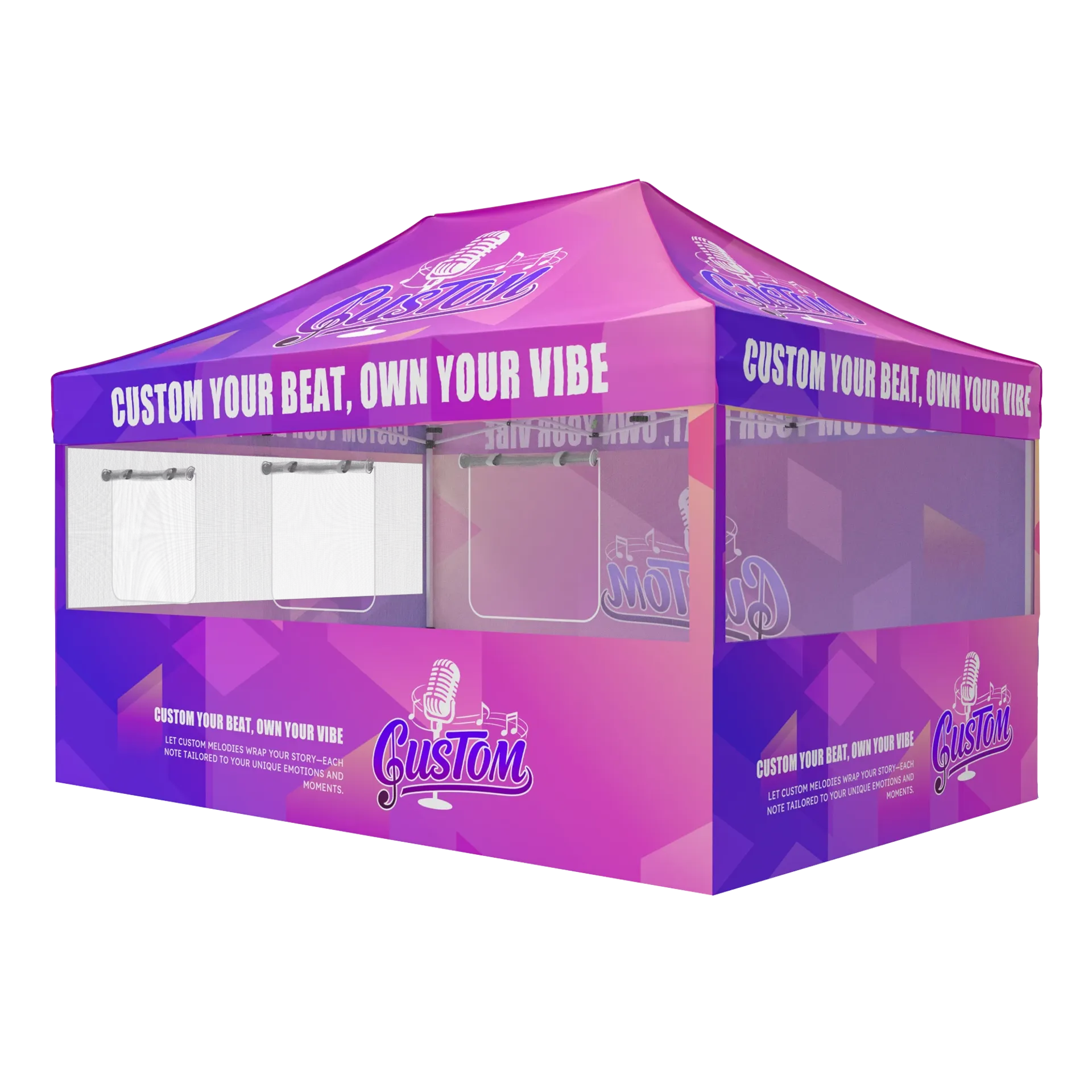 10x15 custom canopy tent with mesh windows for food booth