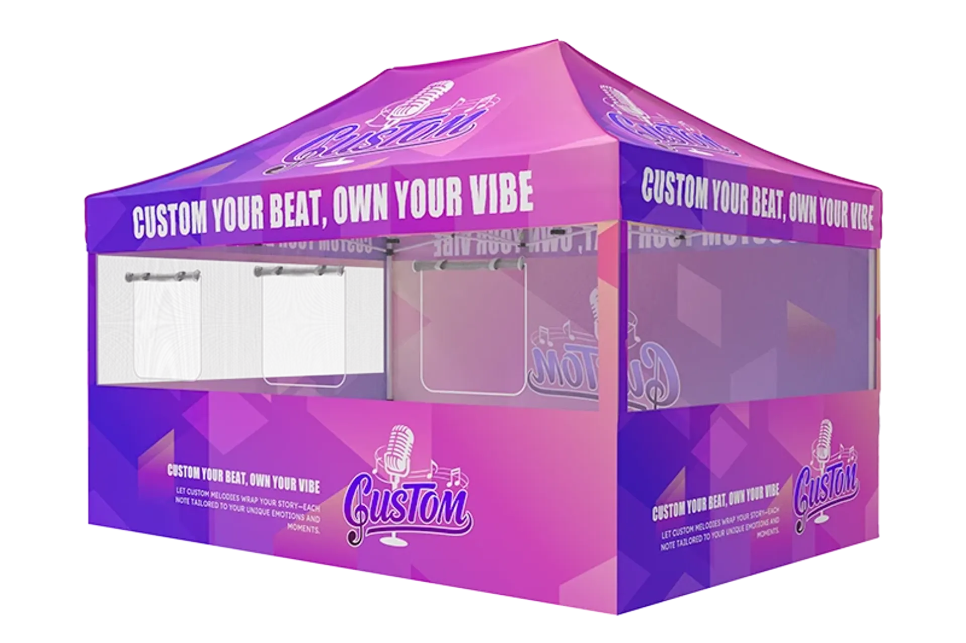 10x15 custom canopy tent with mesh windows for food booth
