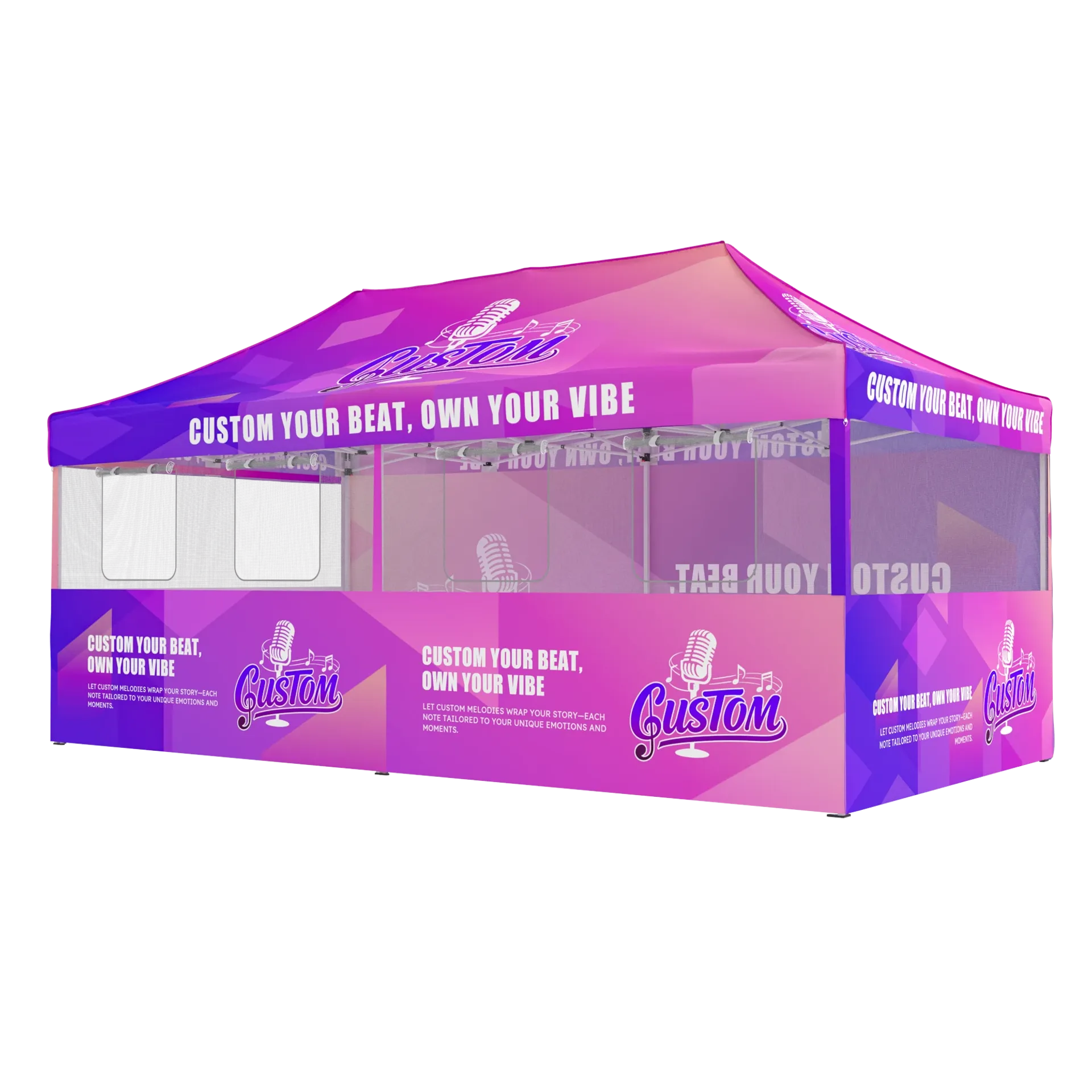 10x20 custom canopy tent with mesh windows for food booth