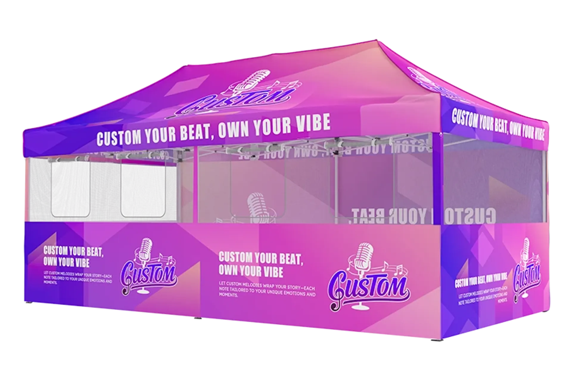 10x20 custom canopy tent with mesh windows for food booth