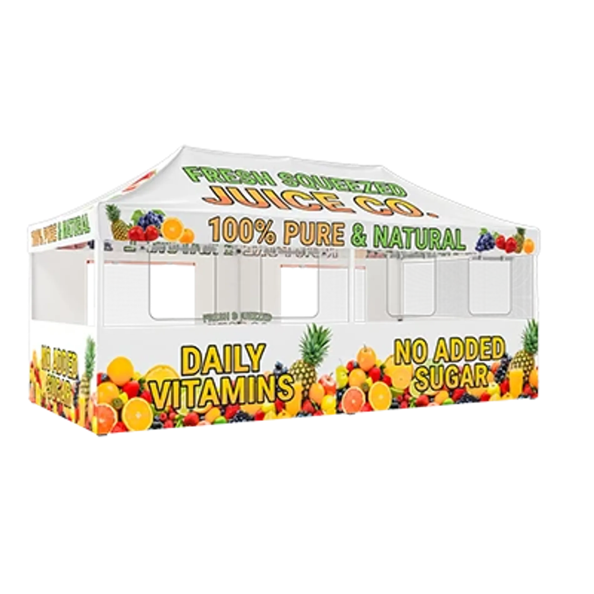 Custom Canopy Tent with Complex Rollup Wall