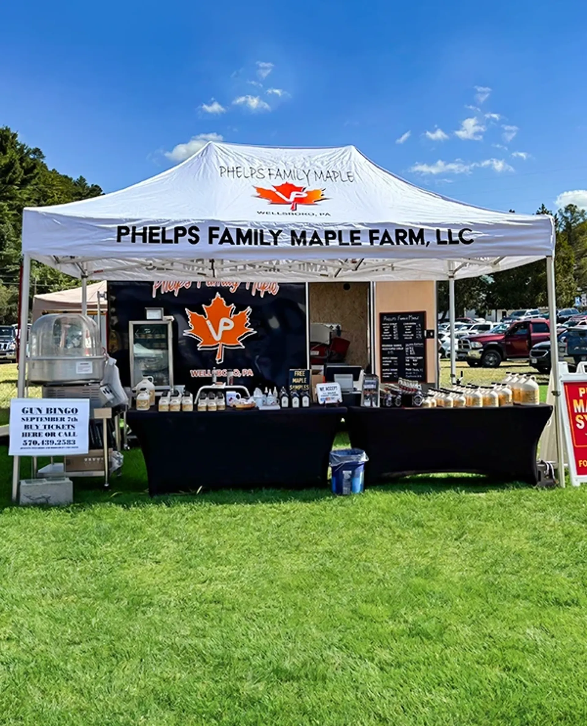 Custom vendor tent 10x10 with professional graphics for farmer markets and craft fairs.