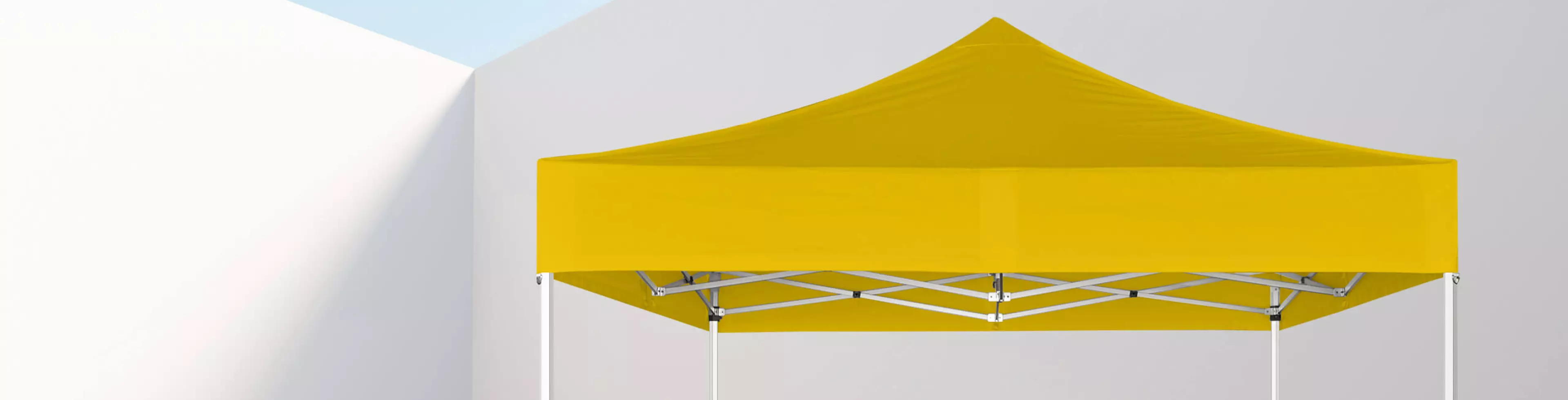 Canopy tent with yellow roof