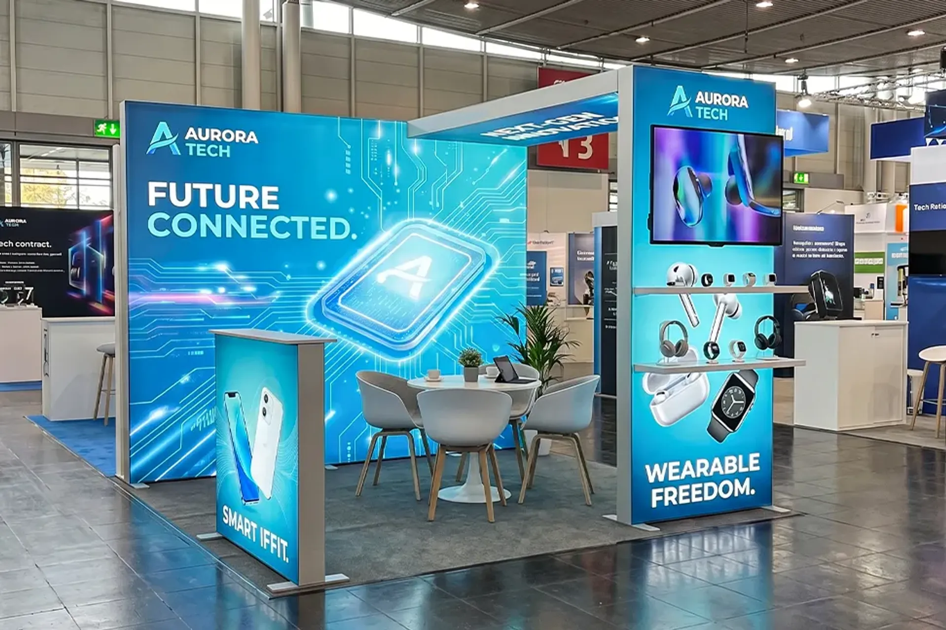 10x10 Backlit Trade Show Booth with Archway