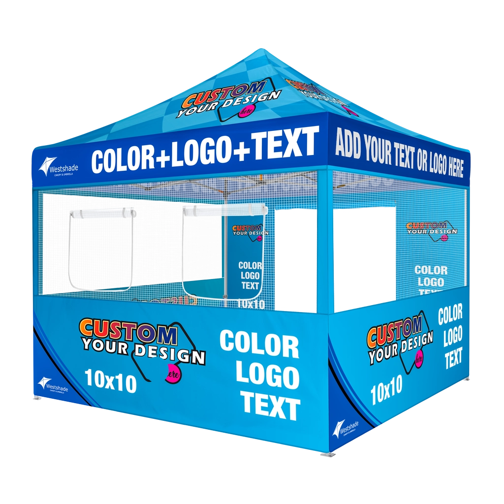 Custom Canopy Tent with Complex Rollup Sidewall